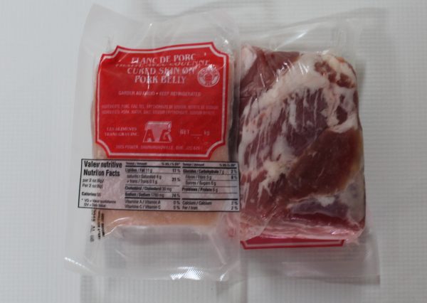 Flanc de Porc salé 4.10$ 6.27-lb et 13.82kg 2590